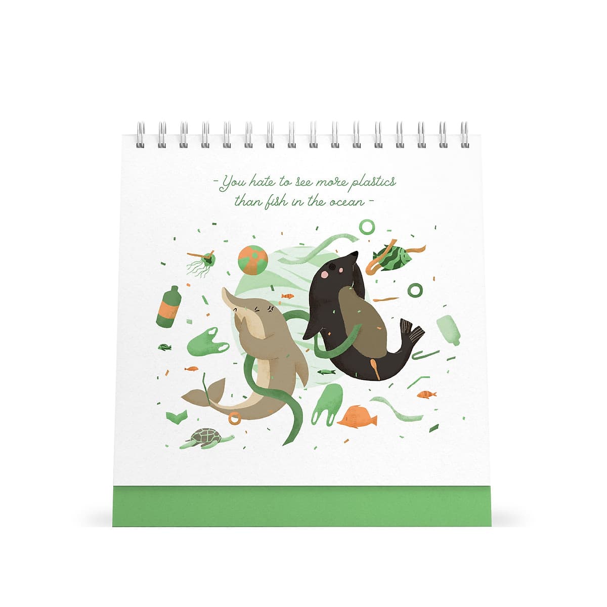Lịch bàn vuông giấy mỹ thuật SDstationery 2021 Live Green (sống xanh) 20x20 cm
