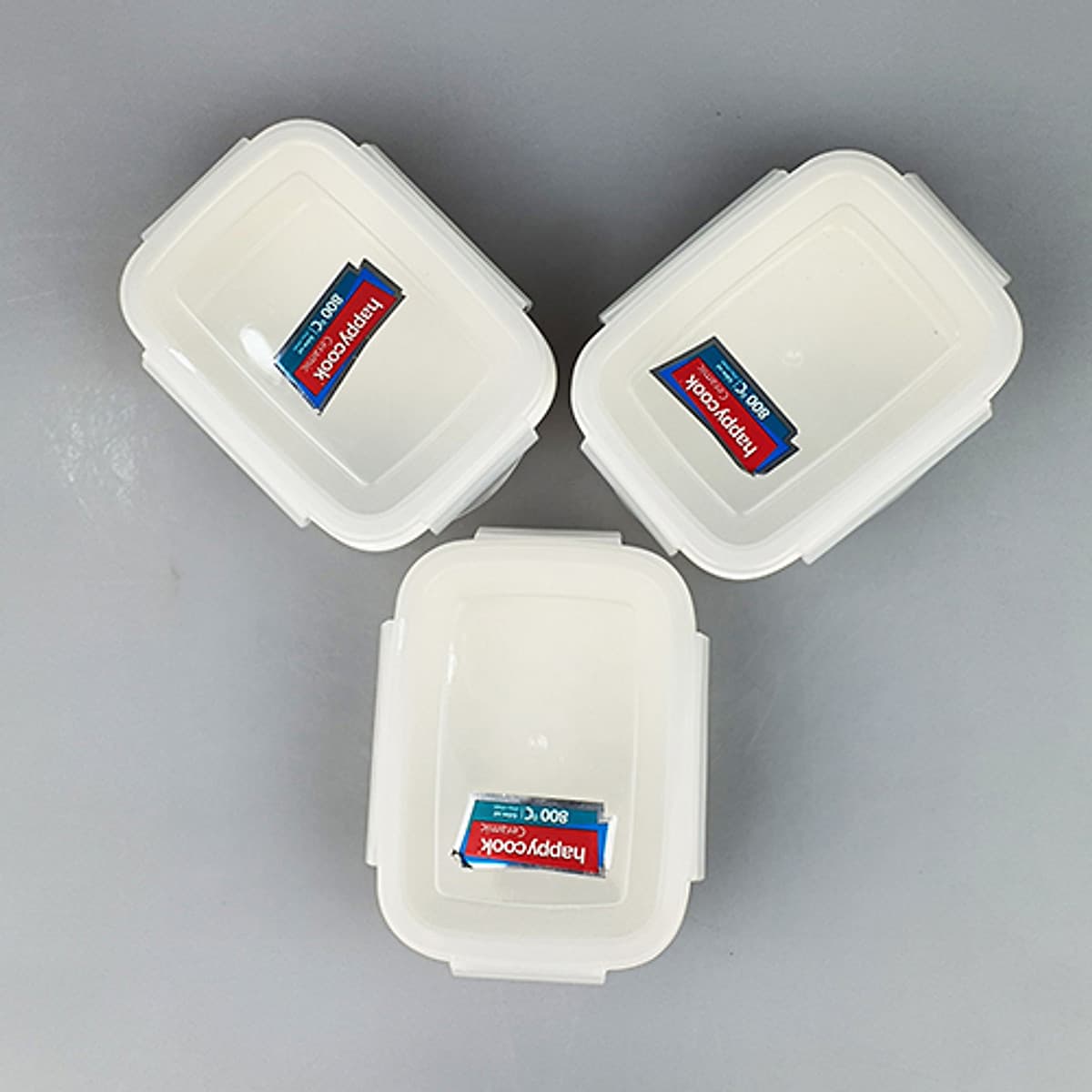 Hộp Cơm Sứ 3 Tầng Chữ Nhật Happycook Tặng Túi Đựng Giữ Nhiệt Cao Cấp - HCC-03R