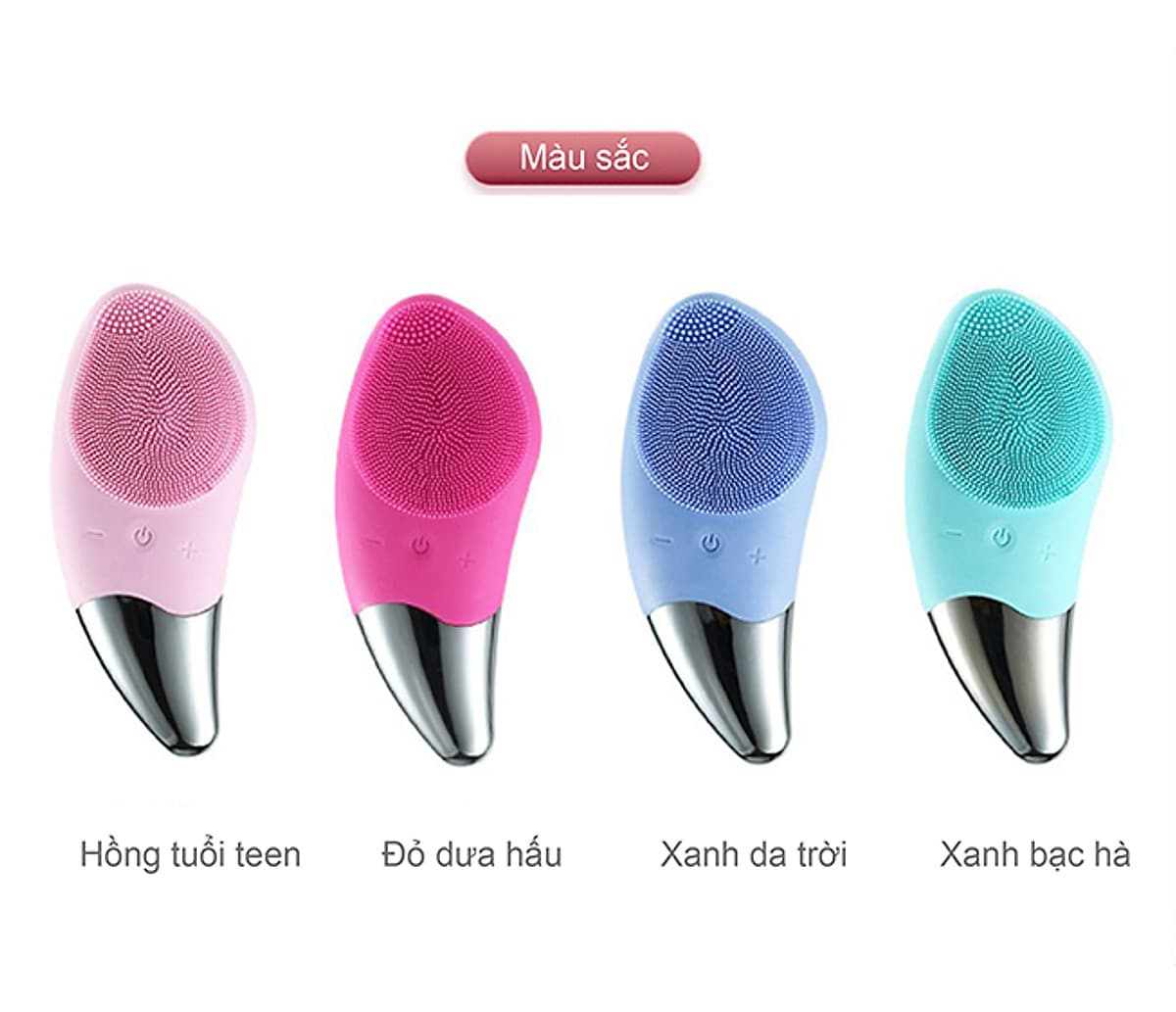 Máy Rửa Mặt Mini Massage Làm Sạch Sâu Tích Hợp Sóng Âm BR-1020 + Tặng 3 gói sữa rửa mặt thải độc Super Vegitoks Cleanser 3ml