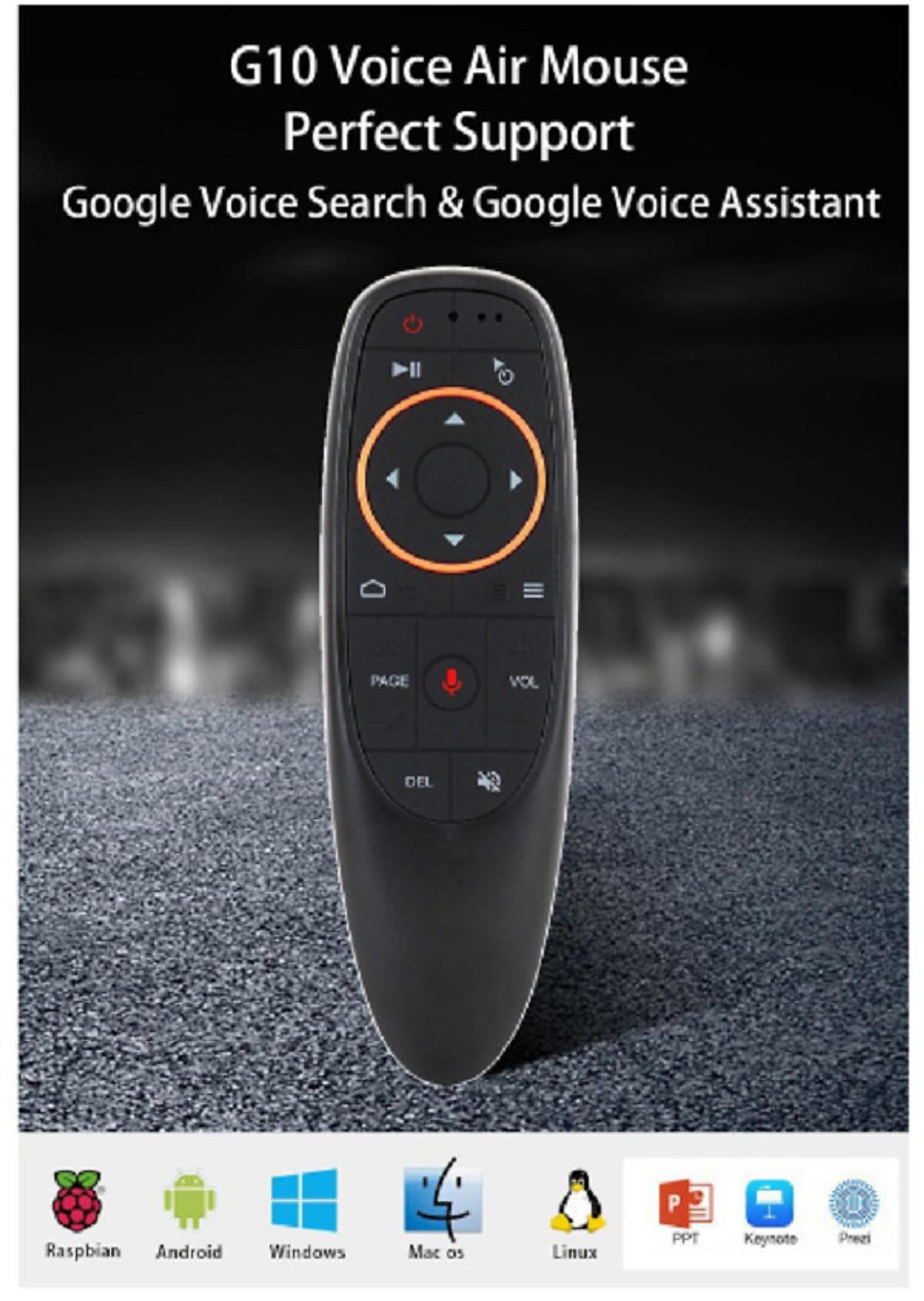 Điều Khiển Bluetooth Tìm Kiếm Giọng Nói Air Mouse Remote Voice G10 / Q6 / V1 - Hàng Nhập Khẩu