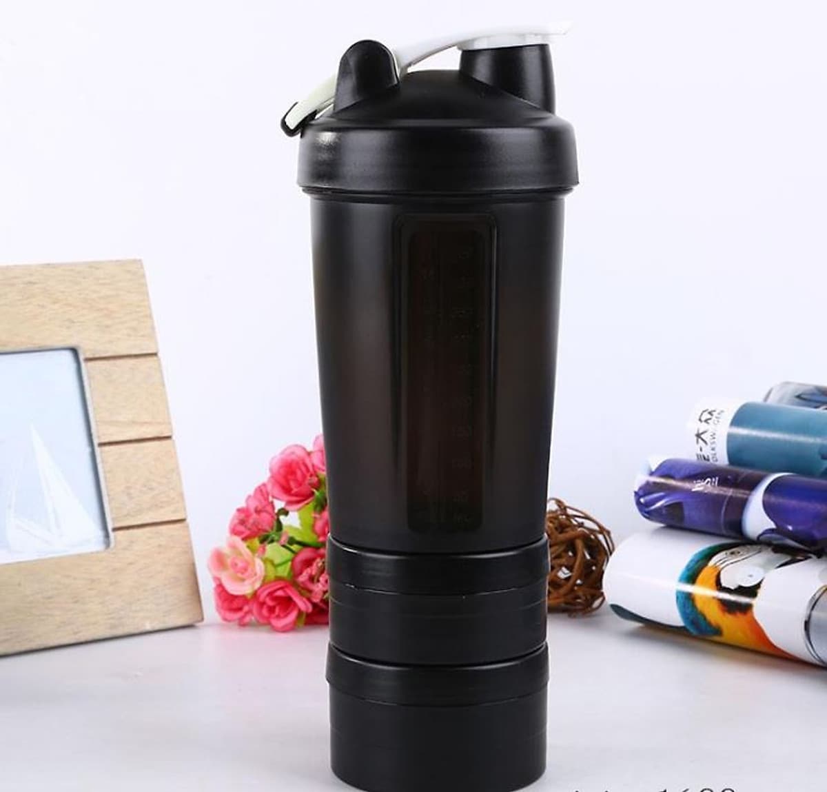 Bình Lắc Shaker, Bình Nước Gym, Bình Thể Thao Cho Gymer 4 in 1 (500ml) - Hàng Chính Hãng Amalife