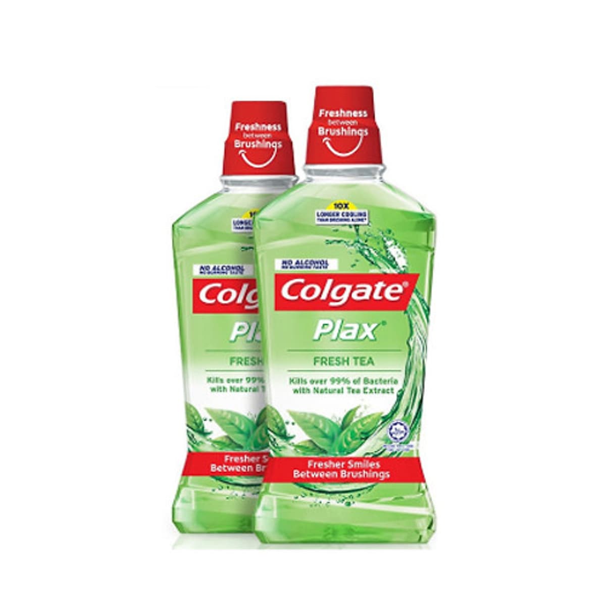Bộ đôi Nước súc miệng Colgate diệt 99% vi khuẩn Plax trà xanh 500ml/chai