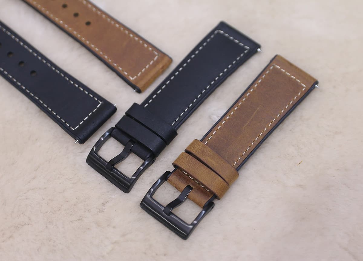 Dây da sáp dầu Vintage thay thế cho đồng hồ thông minh Smart Watch Size 20mm, 22mm Samsung Galaxy/ Huawei GT2/ Xiaomi