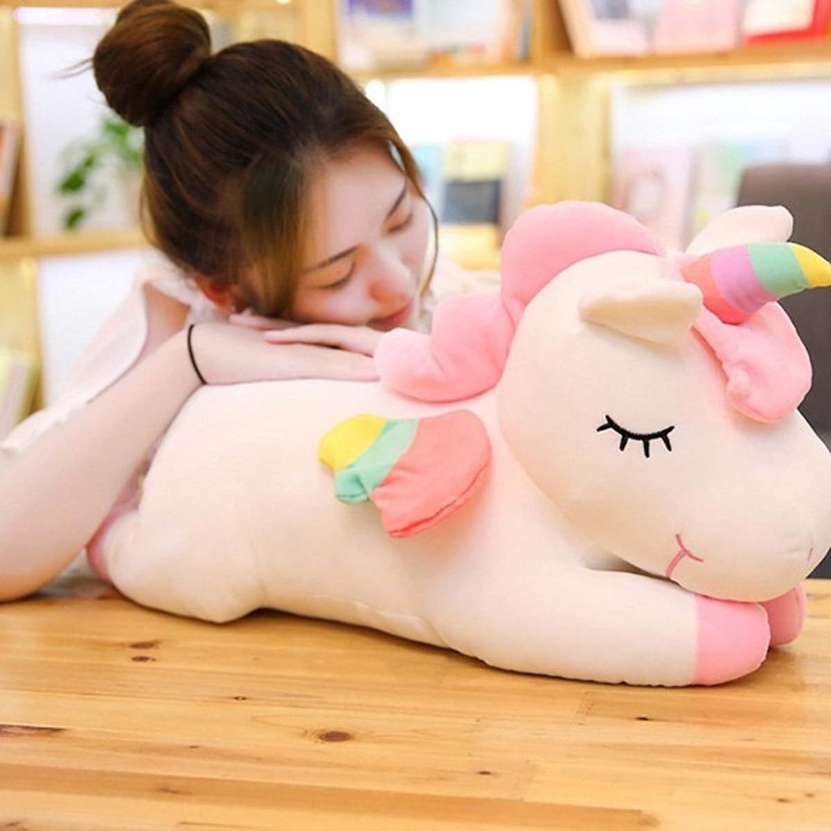 Bộ chăn gối văn phòng - gồm gối, mền hoặc gấu bông hình thú nằm hình ngựa pony (kỳ lân unicorn) tùy chọn màu