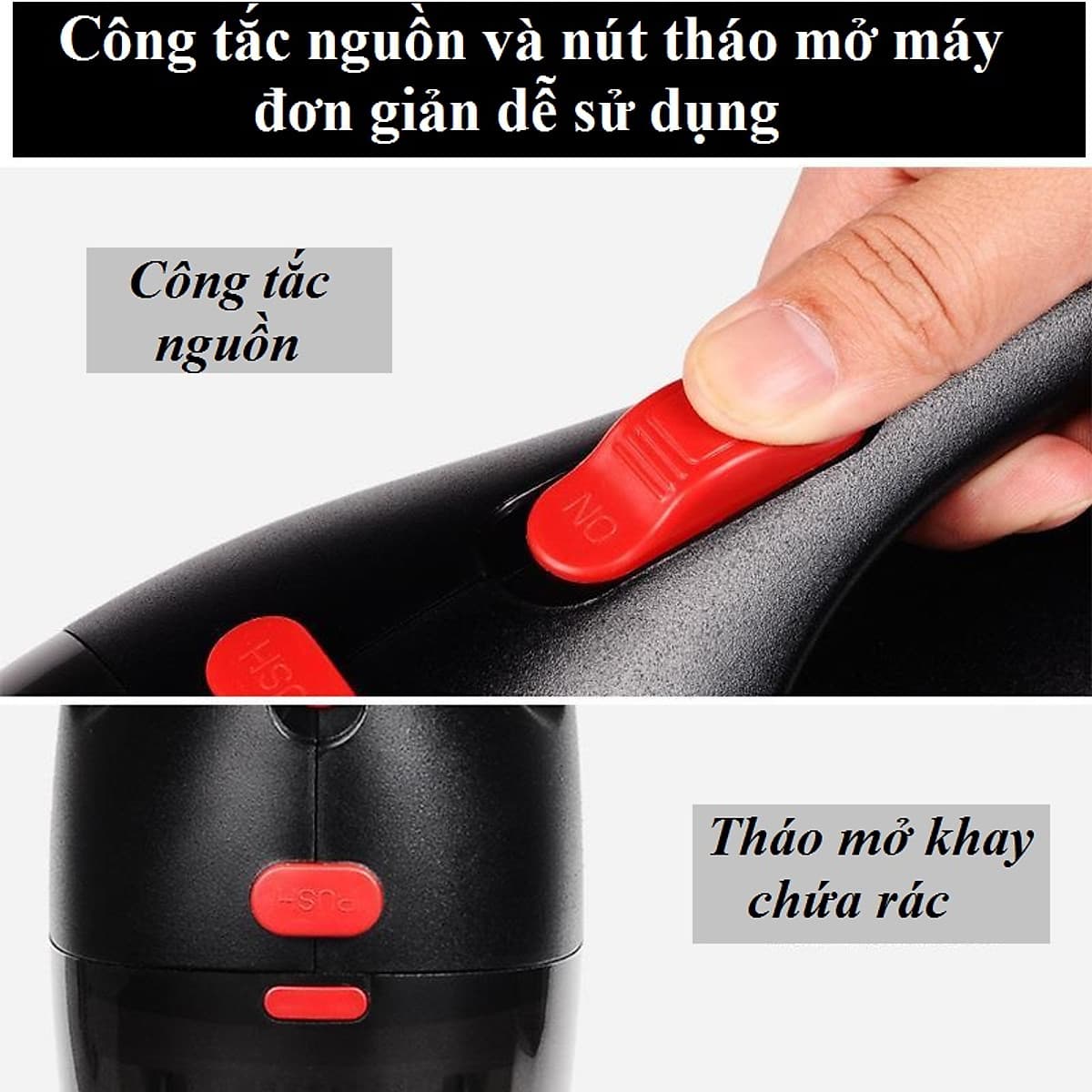Máy hút bụi cầm tay CÓ DÂY cho xe hơi, oto, tẩu nguồn 12v