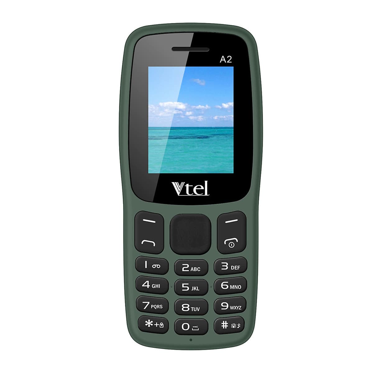 Điện thoại di động GSM Vtel A2 (Màu xanh lính) – Hàng chính hãng