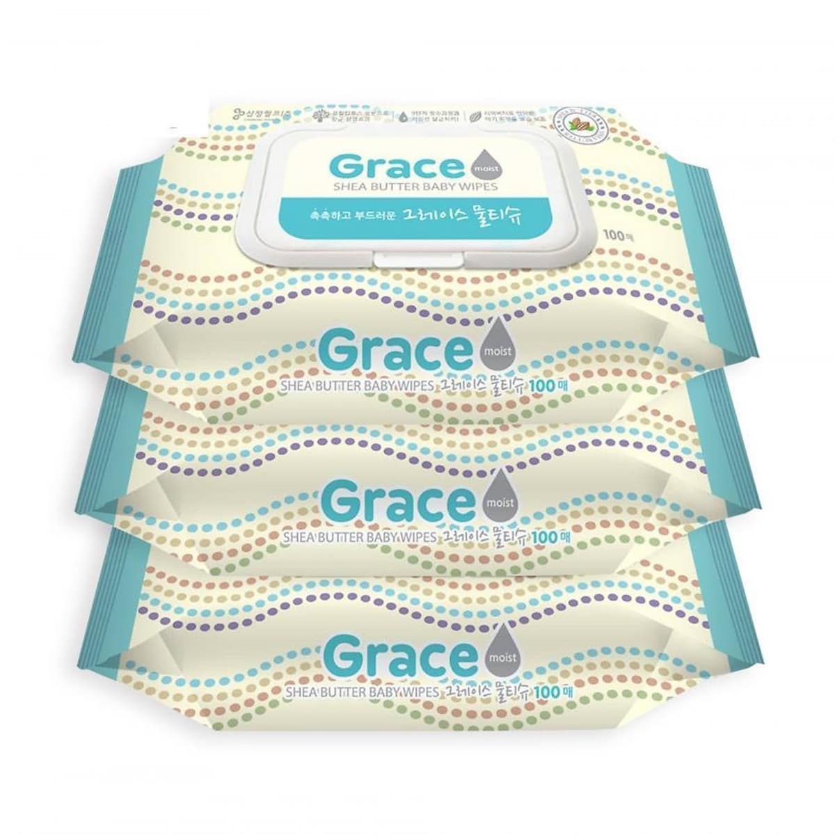 Bộ 3 gói khăn giấy ướt Hàn Quốc Living Grace - loại 100 tờ/gói