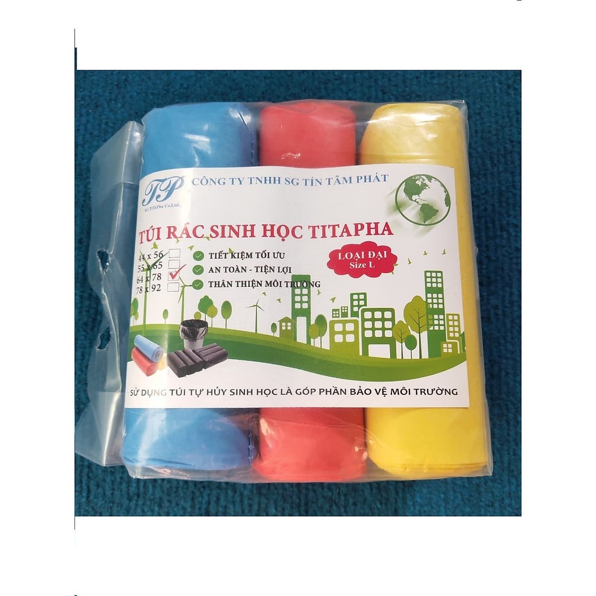 1kg Túi Đựng Rác Tự Phân Hủy Sinh Học Titapha (full size)