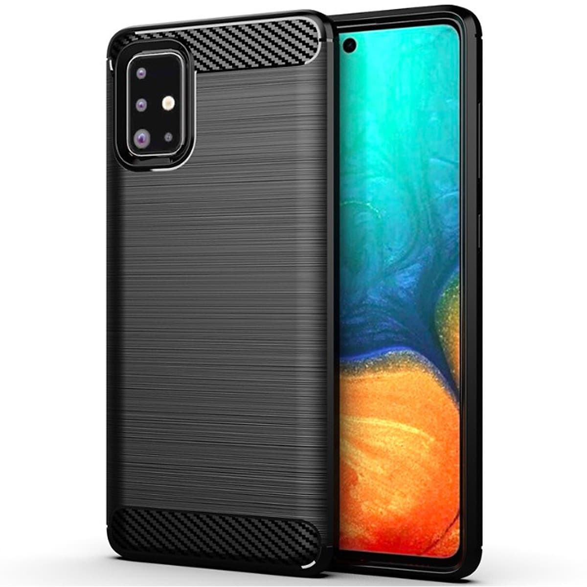 Ốp lưng chống sốc Vân Sợi Carbon cho Samsung Galaxy A71