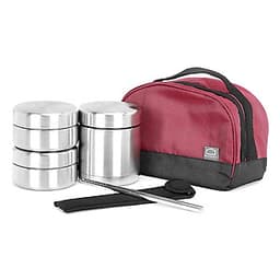 Bộ Hộp Cơm Giữ Nhiệt Lock&Lock LHC8015 (910ml) - Xám Bạc 