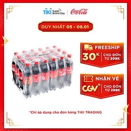 [Nhập mã COCATET2021] Lốc 24 Chai Nước Giải Khát Có Gas Coca-Cola (600ml / Chai)