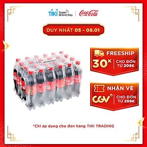 [Nhập mã COCATET2021] Lốc 24 Chai Nước Giải Khát Có Gas Coca-Cola (600ml / Chai)