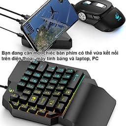 Combo Bàn Phím Bán Cơ FREE WOLF K15 + Chuột chuyên game 6D  LED 7 màu T06
