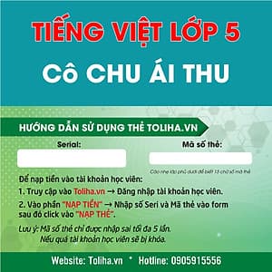 Học trực tuyến TIẾNG VIỆT LỚP 5 - Cô CHU ÁI THU - Toliha.vn khóa 9 Tháng