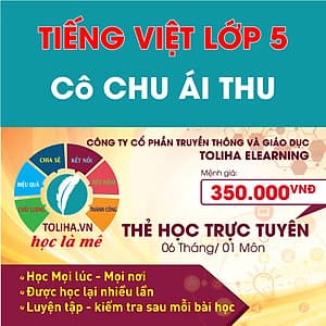 Học trực tuyến TIẾNG VIỆT LỚP 5 - Cô CHU ÁI THU - Toliha.vn khóa 6 Tháng