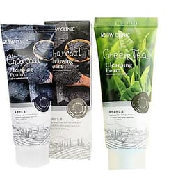 Combo sữa rửa mặt kiểm soát bã nhờn chiết xuất từ than hoạt tính , sửa rữa mặt ngăn ngừa mụn, phục hồi da chiết xuất từ trà xanh, sửa rữa mặt làm sáng mịn da chiết xuất từ lúa mạch 3W CLINIC 