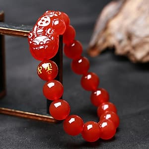 Vòng Tay Phong Thủy Tỳ Hưu Mã Não Đỏ Tự Nhiên 11MM