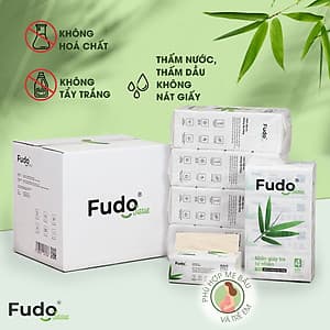 Khăn giấy tre Fudo - Combo 20 Gói Giấy Ăn (1 thùng): 100% bột tre, không tạo mùi, không tẩy trắng, siêu mềm, siêu mịn, siêu dai