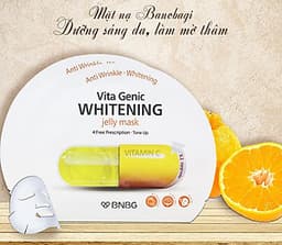 Combo 10 Mặt nạ dưỡng da trắng sáng và làm đều màu da BNBG Vita Genic Whitening Jelly Mask (Vitamin C) 30ml x 10