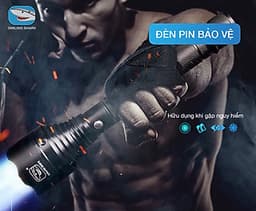 Đèn pin tự vệ siêu sáng Smiling Shark, công nghệ chiếu sáng tối tân, chất liệu hợp kim siêu cứng, chuyên dụng cho bảo vệ canh phòng, tuần tra ban đêm, chống trộm, dã ngoại, tìm kiếm cứu nạn đa dụng - Hàng chính hãng