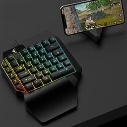Combo Bàn Phím Bán Cơ FREE WOLF K15 + Chuột chuyên game 6D  LED 7 màu T06