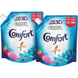 Combo 2 Nước Xả Vải Comfort Một Lần Xả Hương Ban Mai Túi 2.6L
