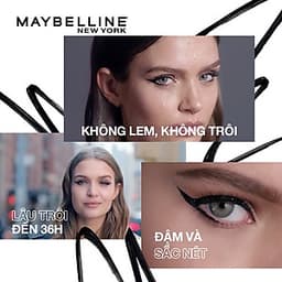 Bộ trang điểm mắt lâu trôi Mascara cong mi Hyper Curl và Bút kẻ mắt 36H không thấm nước Line Tatoo High Impact Maybelline New York