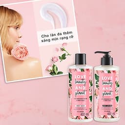 Combo Sữa Tắm + Sữa Dưỡng Thể Love Beauty And Planet Làm Sáng Da (400ml/Chai)