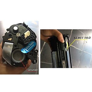 Hộp mực 12A, hộp mực Canon LBP 2900 3000, HP 1010 1015, Có lỗ đổ mực, mực thải