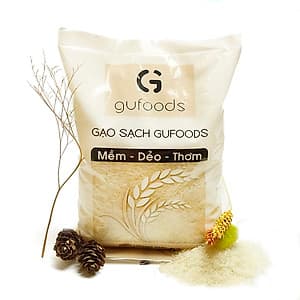 Combo 3 Gạo sạch GUfoods (dẻo - mềm - thơm) (mỗi túi 1kg)