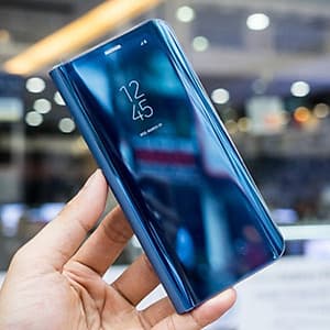 Bao da tráng gương cho Samsung Galaxy Note 8 nắp gập 2 mặt 