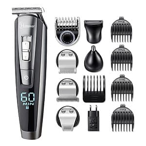 HATTEKER professional hair trimmer waterproof 5 in1hair clipper electric hair cutting machine beard trimer men haircut
