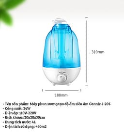 Máy phun sương tạo độ ẩm 4 lít J-205 làm mát phòng tránh khô da phòng điều hòa
