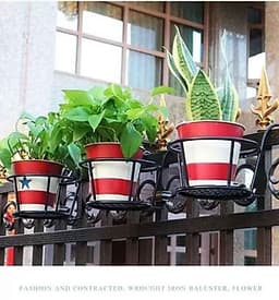 set 3 kệ để hoa ban công có móc treo bằng sắt - mầu đen 