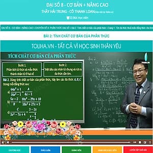 Khóa học ĐẠI SỐ 8 - CƠ BẢN + NÂNG CAO thầy Lê Hải Trung - cô Thanh Loan- 09 tháng