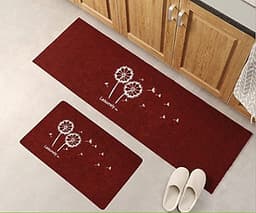 Bộ 2 thảm 2D nhà bếp đế cao su chống trượt 120x40 và 60x40 + kèm 2 khăn lau 30x30 (màu ngẫu nhiên) 