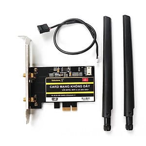 Card WIFI PC WIFI-6 AX200 GIG+ tích hợp Bluetooth 5.1 tốc độ 2400M cho máy bàn dùng chip Intel WIFI-6 AX200