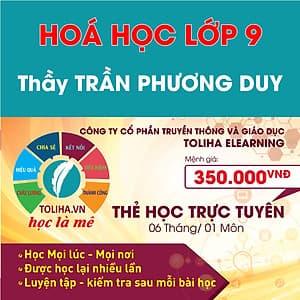 Học trực tuyến HOÁ HỌC LỚP 9 - Thầy TRẦN PHƯƠNG DUY - Toliha.vn 6 Tháng