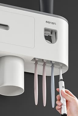Bộ kệ treo bàn chải đánh răng kèm 3 cốc có ngăn kéo 