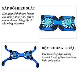Quạt Tản Nhiệt Máy Tính Hình Bạch Tuộc BT11 Với 2 Quạt Tản Nhiệt Làm Mát Nhanh Chóng Máy Tính, Laptop - Hàng Nhập Khẩu