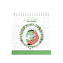 Lịch bàn vuông giấy mỹ thuật SDstationery 2021 Live Green (sống xanh) 20x20 cm