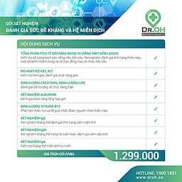 Combo 3- Gói Xét Nghiệm Đánh Giá Sức Đề Kháng Và Hệ Miễn Dịch -  Dịch Vụ Tại Nhà - Dr.Oh - Bệnh Viện Đa Khoa Hồng Đức ( Tặng 3 Xét Nghiệm Tầm Soát Ung Thư Gan  Qua Máu)