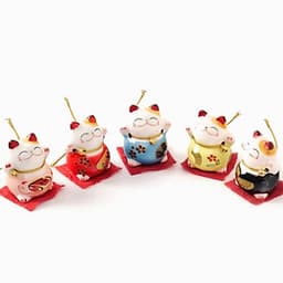 BỘ TƯỢNG 5 CHÚ MÈO THẦN TÀI MAY MẮN