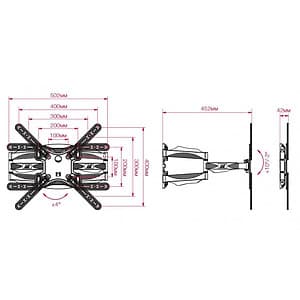 Giá treo tivi đa năng góc 4 tay nhập khẩu NBP5 (32-60inch)