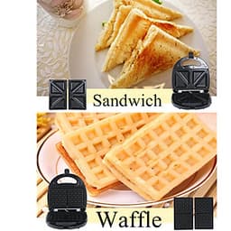 Máy làm bánh 3 trong 1 Sandwich - Waffle - Panini có vỉ nướng BBQ Máy làm bữa sáng 220V