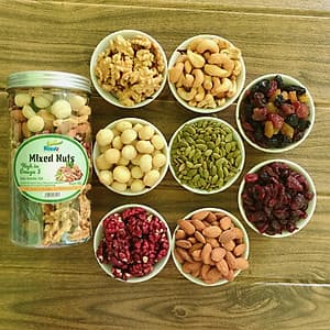 MIX 6 LOẠI HẠT VÀ 2 QUẢ SẤY CHO MẸ BẦU HẾT NGÉN, CON THÔNG MINH (1 HŨ 500G)