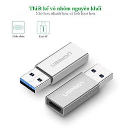 Đầu chuyển đổi USB 3.0 đực sang USB 3.1 Type C cái dùng cho PC, laptop, macbook, điện thoại UGREEN 30705 US204 - Hàng chính hãng