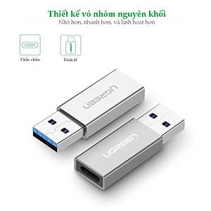 Đầu chuyển đổi USB 3.0 đực sang USB 3.1 Type C cái dùng cho PC, laptop, macbook, điện thoại UGREEN 30705 US204 - Hàng chính hãng