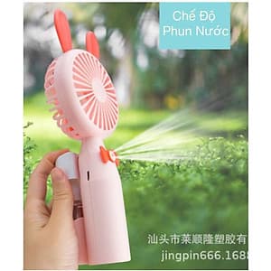 QUẠT MINI CẦM TAY TÍCH ĐIỆN PHUN HƠI NƯỚC SẠC USB