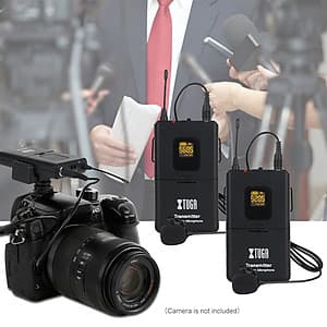 XTUAG CM4 professional UHF Wireless Lavalier Microphone system , 30 frequencies can be selected ,Perfect for interview /outdoor /recording /teaching/DSLR cameras